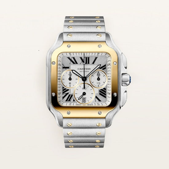 Cartier Replica Watch Santos de Cartier Replica Watch, Stainless Steel and 18k Yellow Gold, 47mm x 39.8mm, W2SA0035