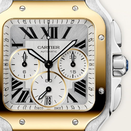 Cartier Replica Watch Santos de Cartier Replica Watch, Stainless Steel and 18k Yellow Gold, 47mm x 39.8mm, W2SA0035