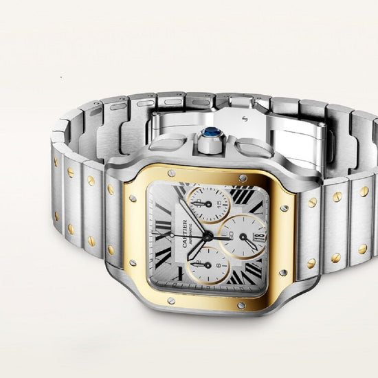 Cartier Replica Watch Santos de Cartier Replica Watch, Stainless Steel and 18k Yellow Gold, 47mm x 39.8mm, W2SA0035