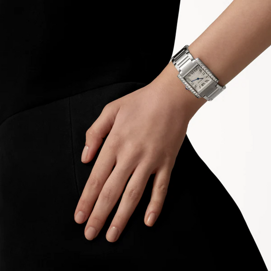 Cartier Replica Watch Tank Francaise, Stainless Steel, Diamonds, 32mm x 27mm, W4TA0021
