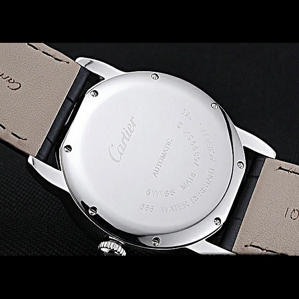 Cartier Ronde Solo Stainless Steel Case Black Dial Roman Numerals new60089