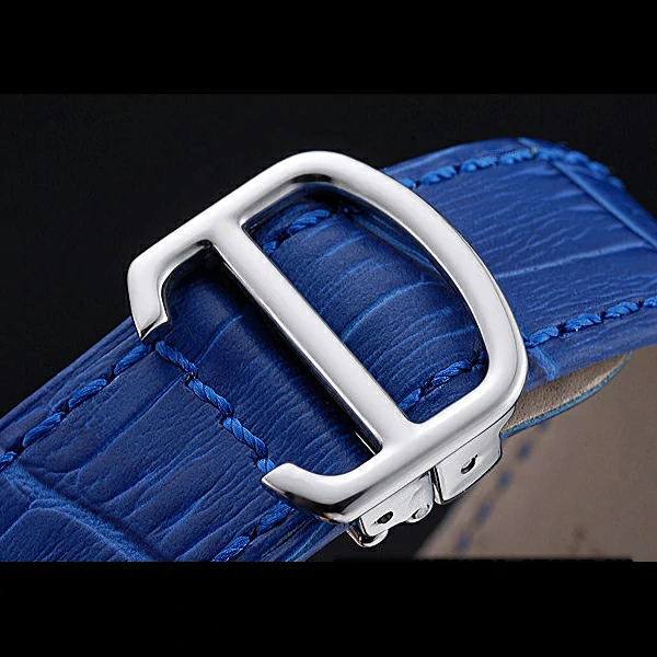 Cartier Ronde Solo Stainless Steel Case Blue Dial Roman Numerals new60090