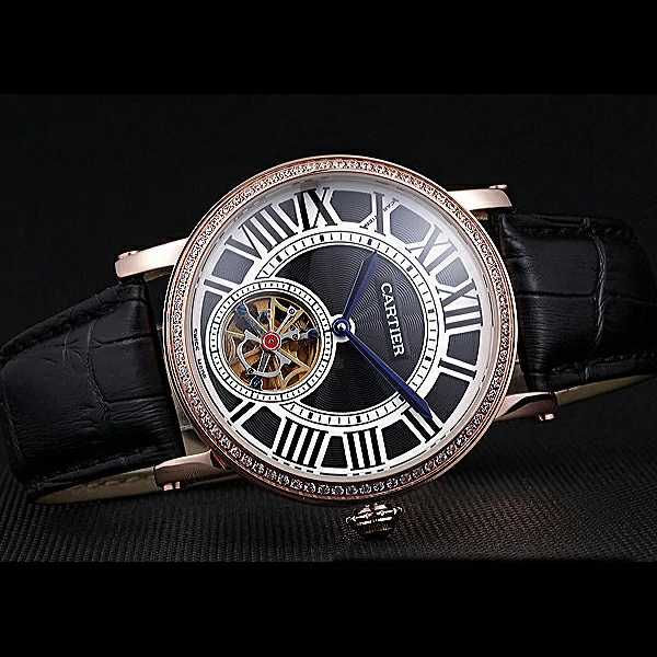 Cartier Rotonde Flying Tourbillon Diamonds Black Dial new59865