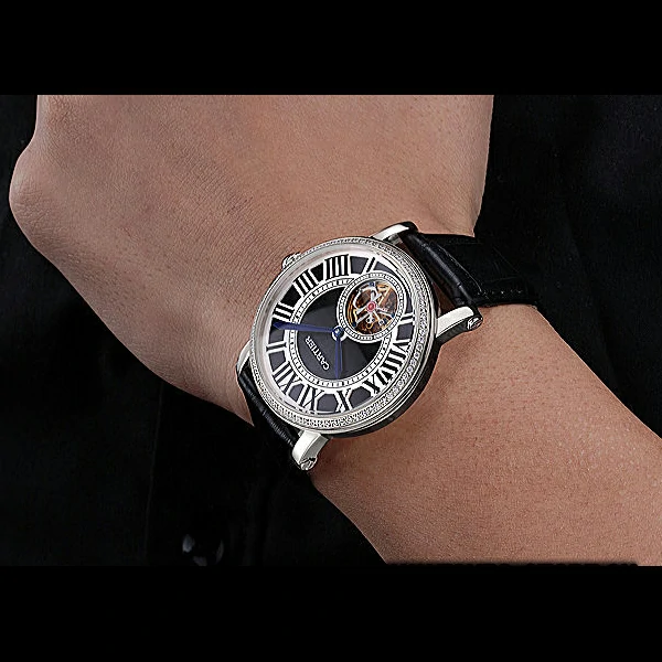 Cartier Rotonde Flying Tourbillon Diamonds Black Dial new59867