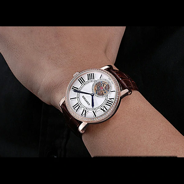Cartier Rotonde Flying Tourbillon Diamonds White Dial new59866
