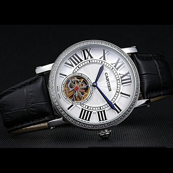 Cartier Rotonde Flying Tourbillon Diamonds White Dial new59868