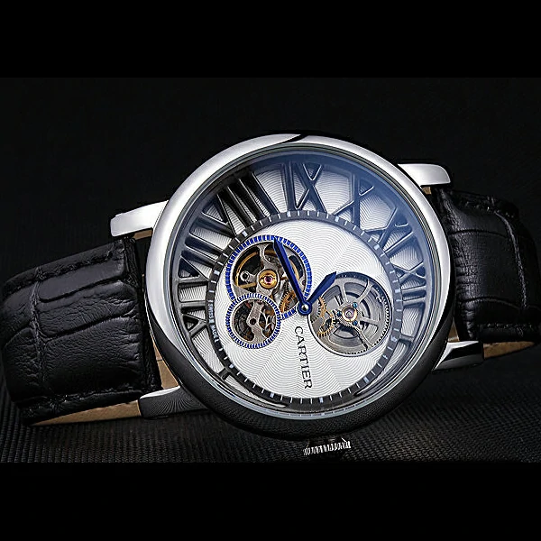 Cartier Rotonde Reversed Tourbillon White Dial new59861