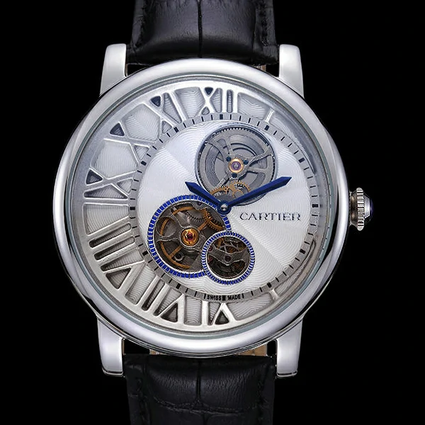 Cartier Rotonde Reversed Tourbillon White Dial new59862