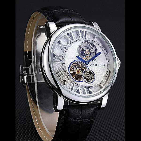 Cartier Rotonde Reversed Tourbillon White Dial new59862