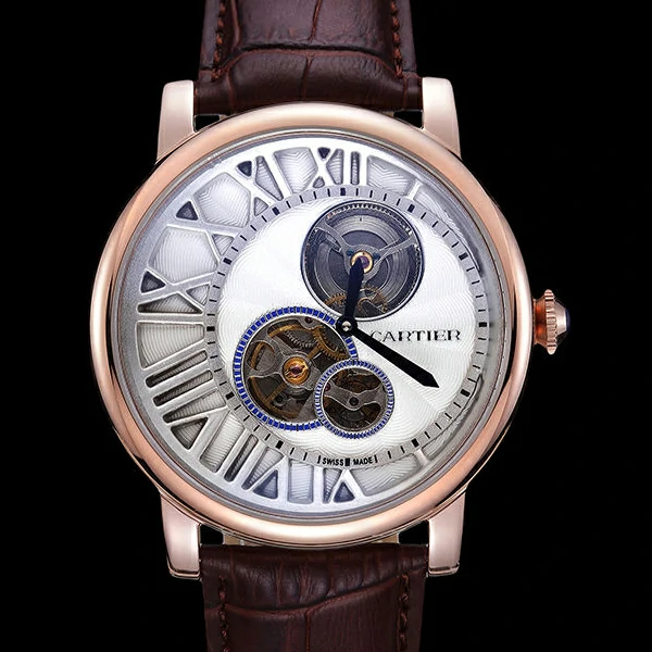 Cartier Rotonde Reversed Tourbillon White Dial new59864