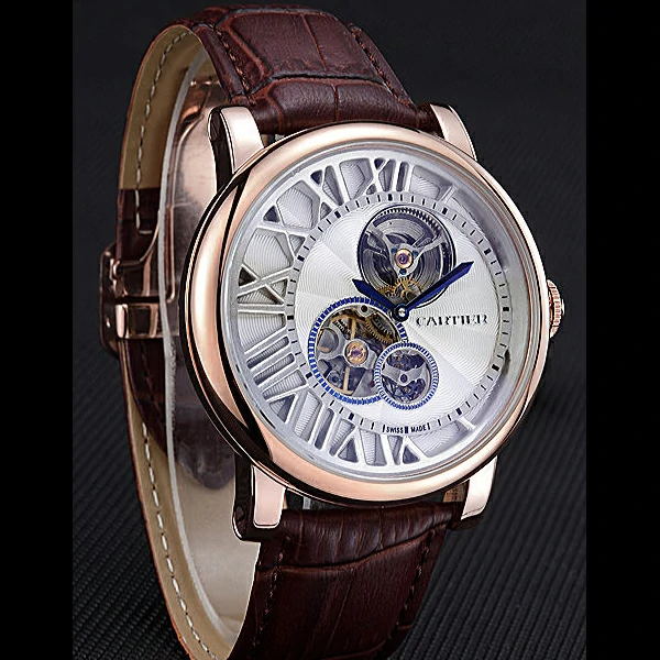 Cartier Rotonde Reversed Tourbillon White Dial new59864