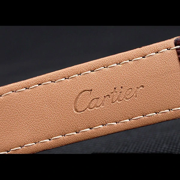 Cartier Rotonde Top Blue Crown Brown Leather Bracelet new59888