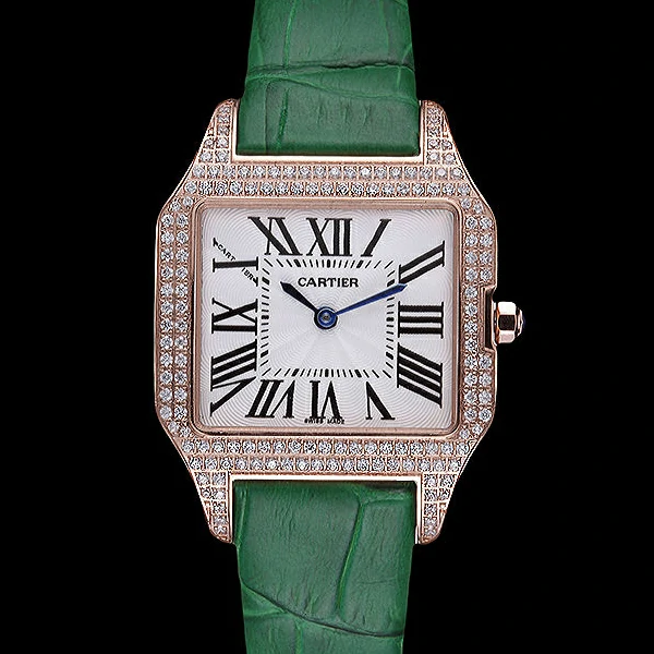 Cartier Santos 100 Diamond Rose Gold Bezel new59827