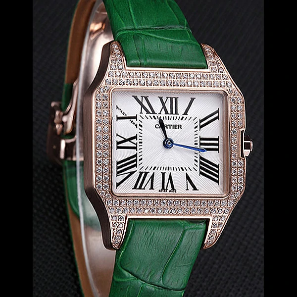 Cartier Santos 100 Diamond Rose Gold Bezel new59827
