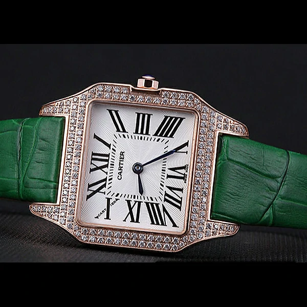Cartier Santos 100 Diamond Rose Gold Bezel new59827