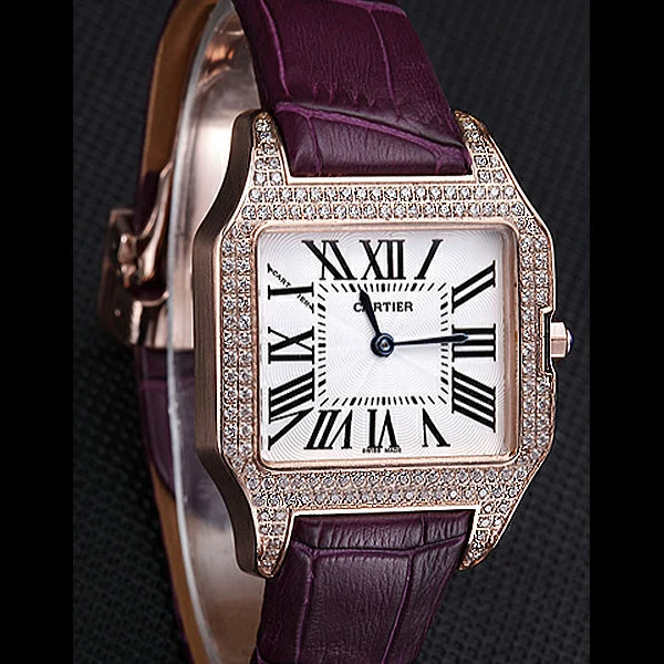 Cartier Santos 100 Diamond Rose Gold Bezel new59828
