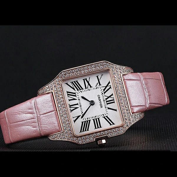 Cartier Santos 100 Diamond Rose Gold Bezel new59830