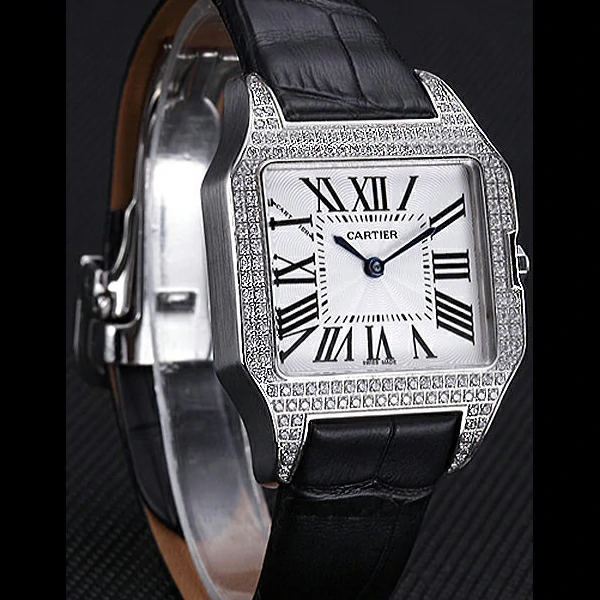 Cartier Santos 100 Diamond Silver Bezel new59824