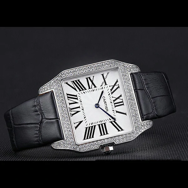 Cartier Santos 100 Diamond Silver Bezel new59839