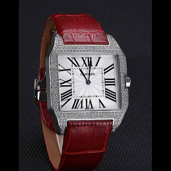 Cartier Santos 100 Diamond Silver Bezel new59843