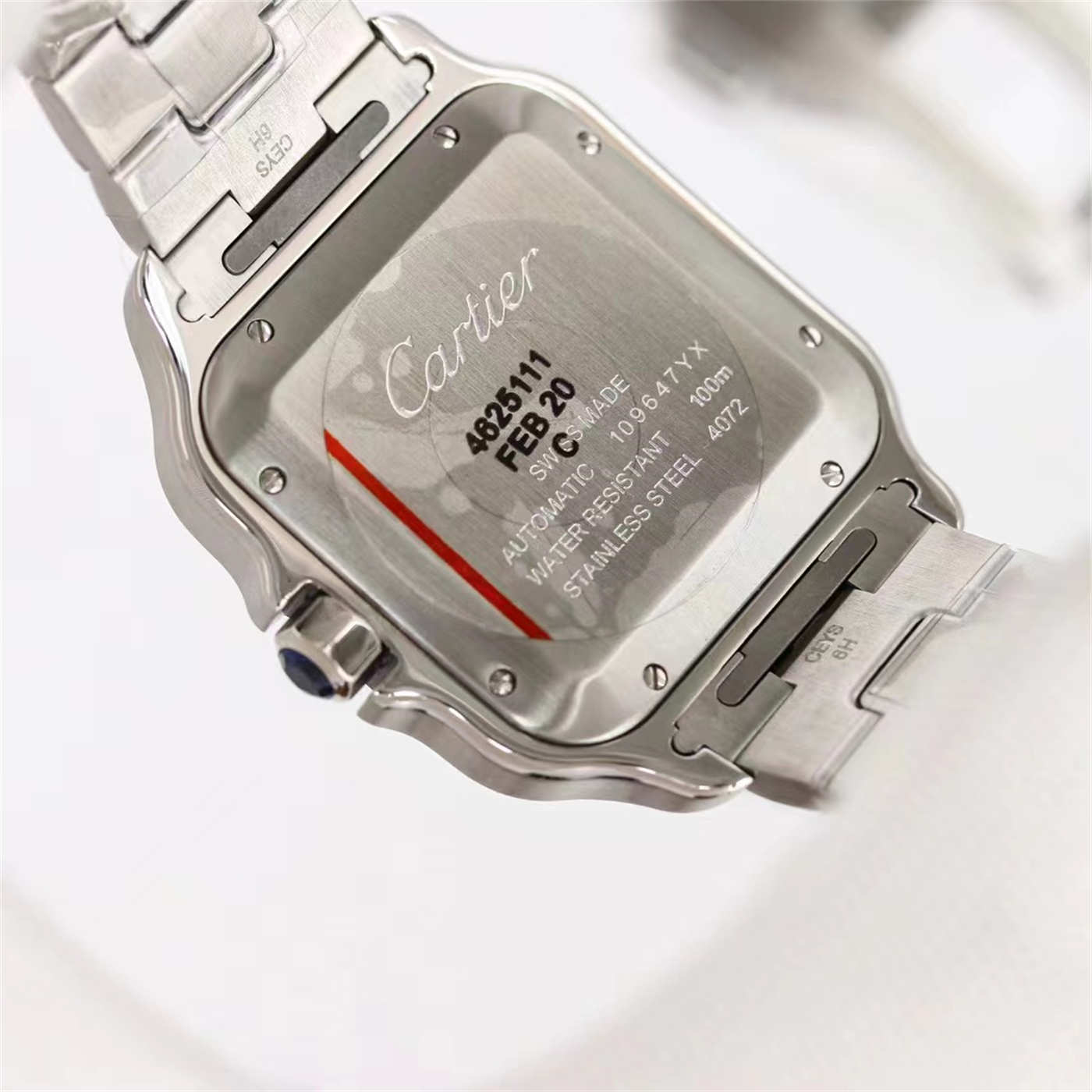 Cartier Santos Blue Bezel Replica (WSSA0047) – GF Factory [Rubber Strap]