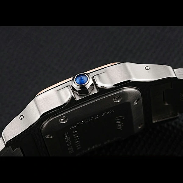 Cartier Santos De Cartier Galbee Rose Gold and Steel Case Steel Bracelet Small new60529