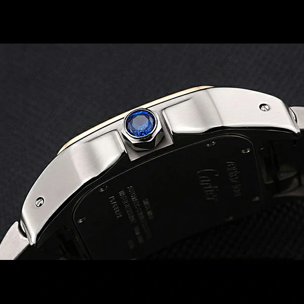 Cartier Santos De Cartier Galbee Yellow Gold and Steel Case Steel Bracelet new60527