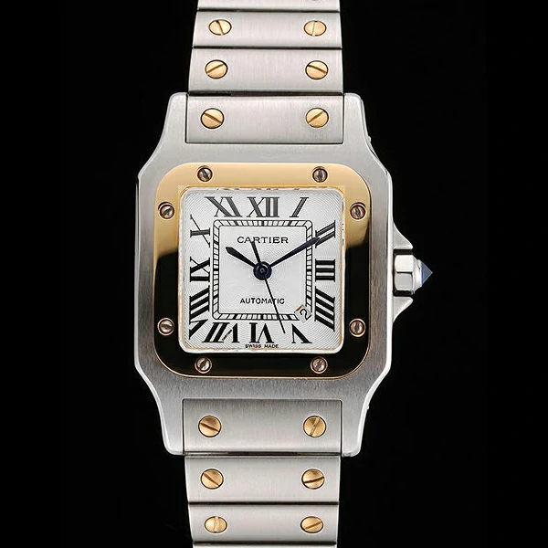 Cartier Santos De Cartier Galbeee Yellow Gold and Steel Case Steel Bracelet Small new60528