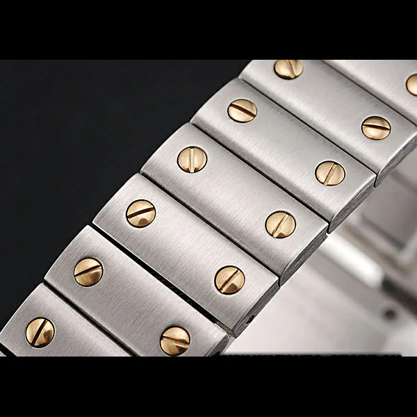 Cartier Santos De Cartier Galbeee Yellow Gold and Steel Case Steel Bracelet Small new60528