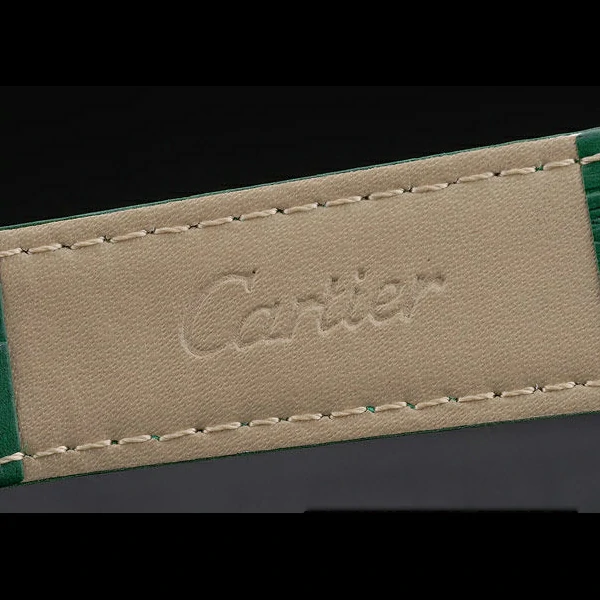 Cartier Tank Anglaise 30mm White Dial Gold Case Green Leather Bracelet new59183