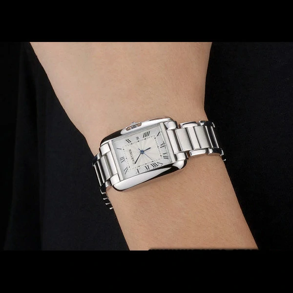 Cartier Tank Anglaise 30mm White Dial Stainless Steel Case And Bracelet new59145
