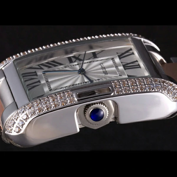 Cartier Tank Anglaise 36mm Silver Dial Diamonds Steel Case Two Tone Bracelet new59149