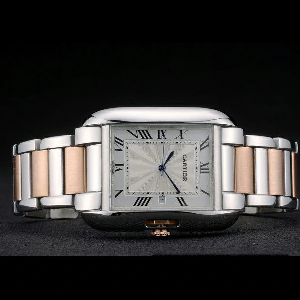 Cartier Tank Anglaise 36mm White Dial Stainless Steel Case Two Tone Bracelet new59150