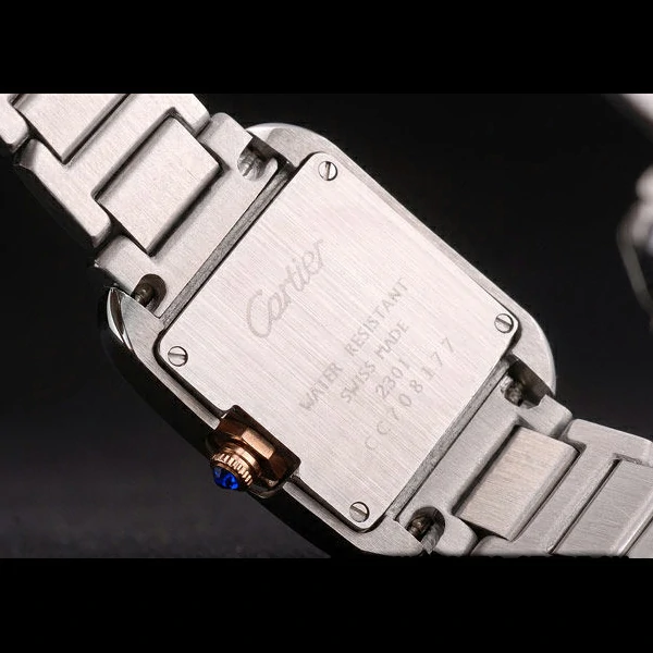 Cartier Tank Anglaise White Tortoise Dial Stainless Steel Case Two Tone Bracelet new59164