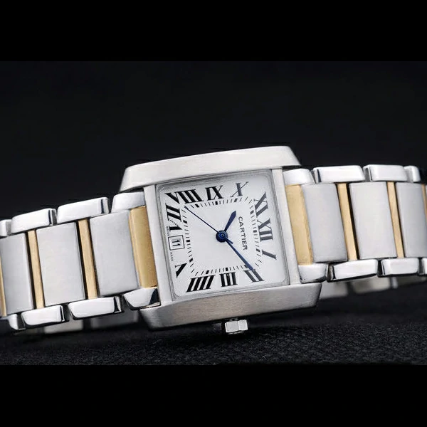 Cartier Tank Francaise 29mm White Dial Stainless Steel Case Two Tone Bracelet new57536