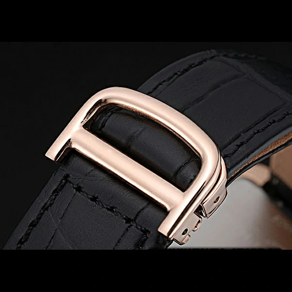 Cartier Tank MC Black Dial Gold Case Black Leather Strap new60469