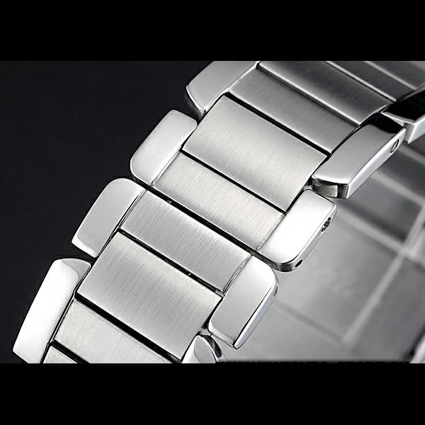 Cartier Tank MC Black Dial Stainless Steel Case And Bracelet new60624