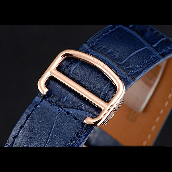 Cartier Tank MC Blue Dial Gold Case Blue Leather Bracelet new60621