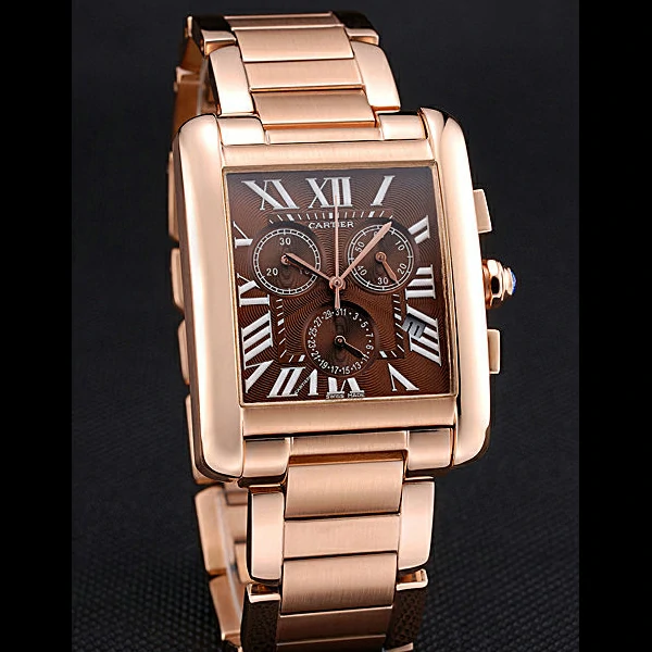 Cartier Tank MC Brown Dial Gold Case And Bracelet new60631