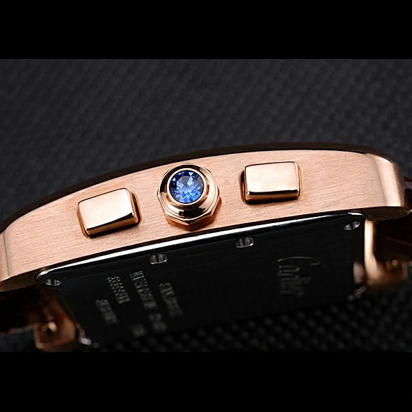 Cartier Tank MC Brown Dial Gold Case Brown Leather Bracelet new60622