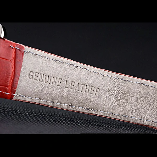 Cartier Tank MC Stainless Steel Diamond Case White Dial Red Leather Strap new60071