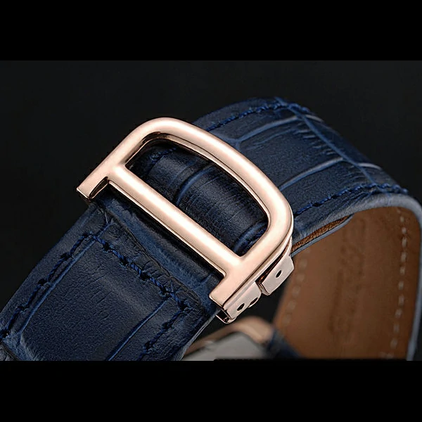 Cartier Tank MC White Dial Gold Case Blue Leather Strap new60466