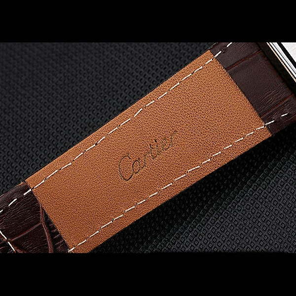 Cartier Tank MC White Dial Gold Case Brown Leather Strap new60467