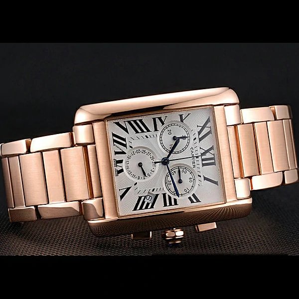 Cartier Tank MC White Dial Rose Gold Case And Bracelet new60628