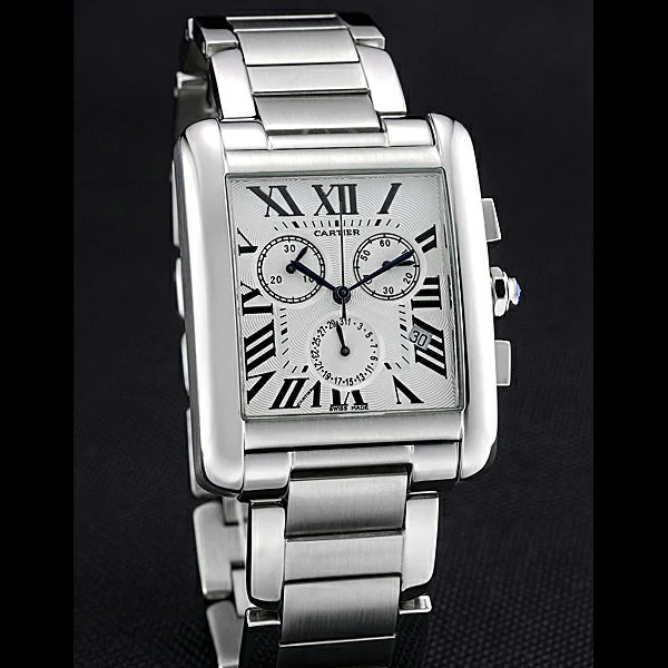 Cartier Tank MC White Dial Stainless Steel Case And Bracelet new60623
