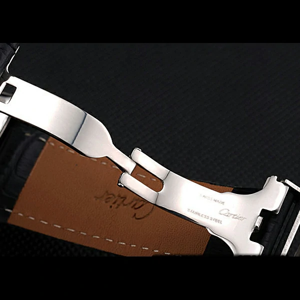 Cartier Tank MC White Dial Stainless Steel Case Black Leather Strap new60465