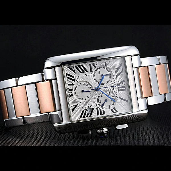 Cartier Tank MC White Dial Stainless Steel Case Two Tone Bracelet new60627