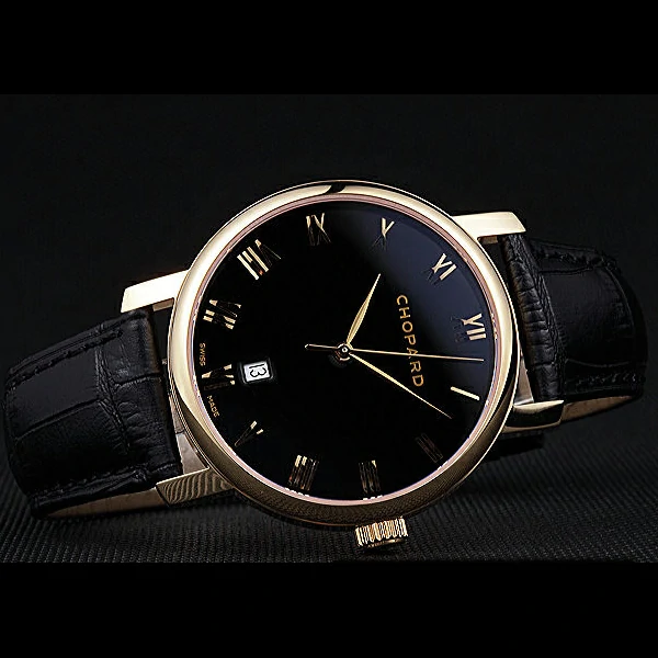 Chopard Classic Black Dial Black Croc Strap new59929