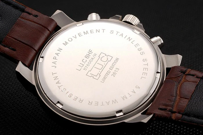 Chopard L.U.C 8HF Power Control White Dial Brown Leather Bracelet new124455