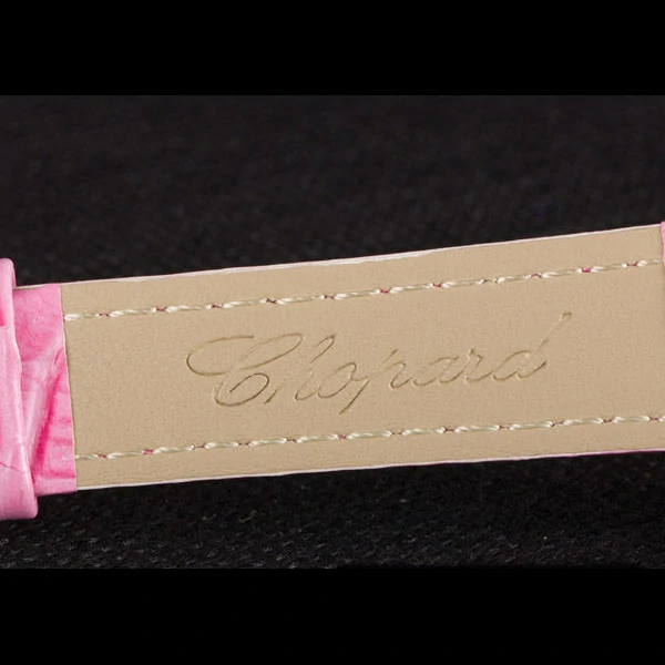 Chopard Luxury Silver Bezel with White Dial and Pink Leather Strap new59633